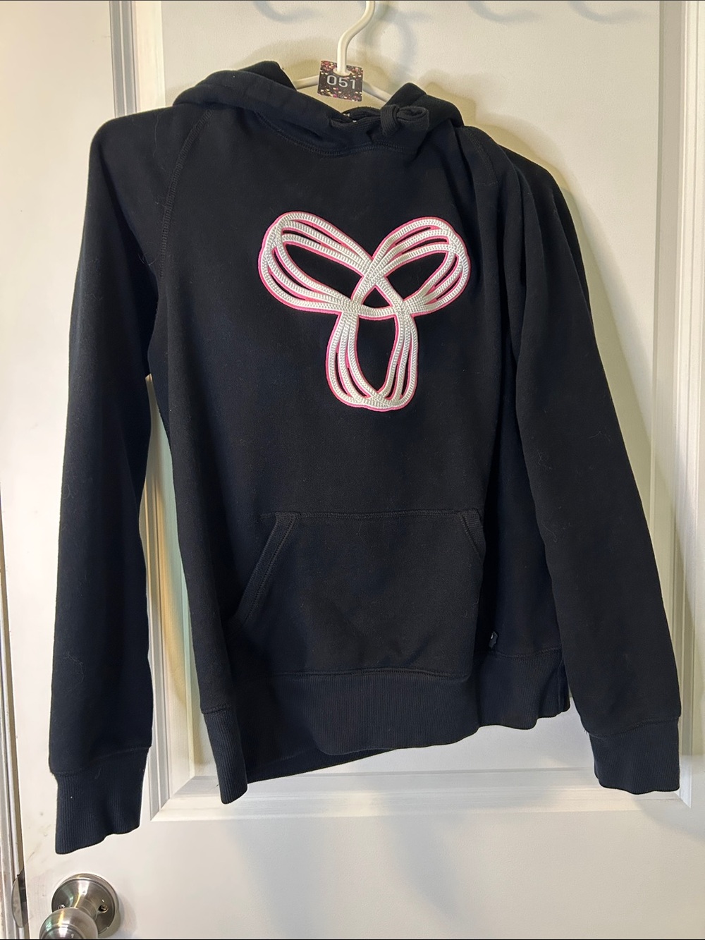 51. TNA Black Hoodie with Pink & White Rope Logo